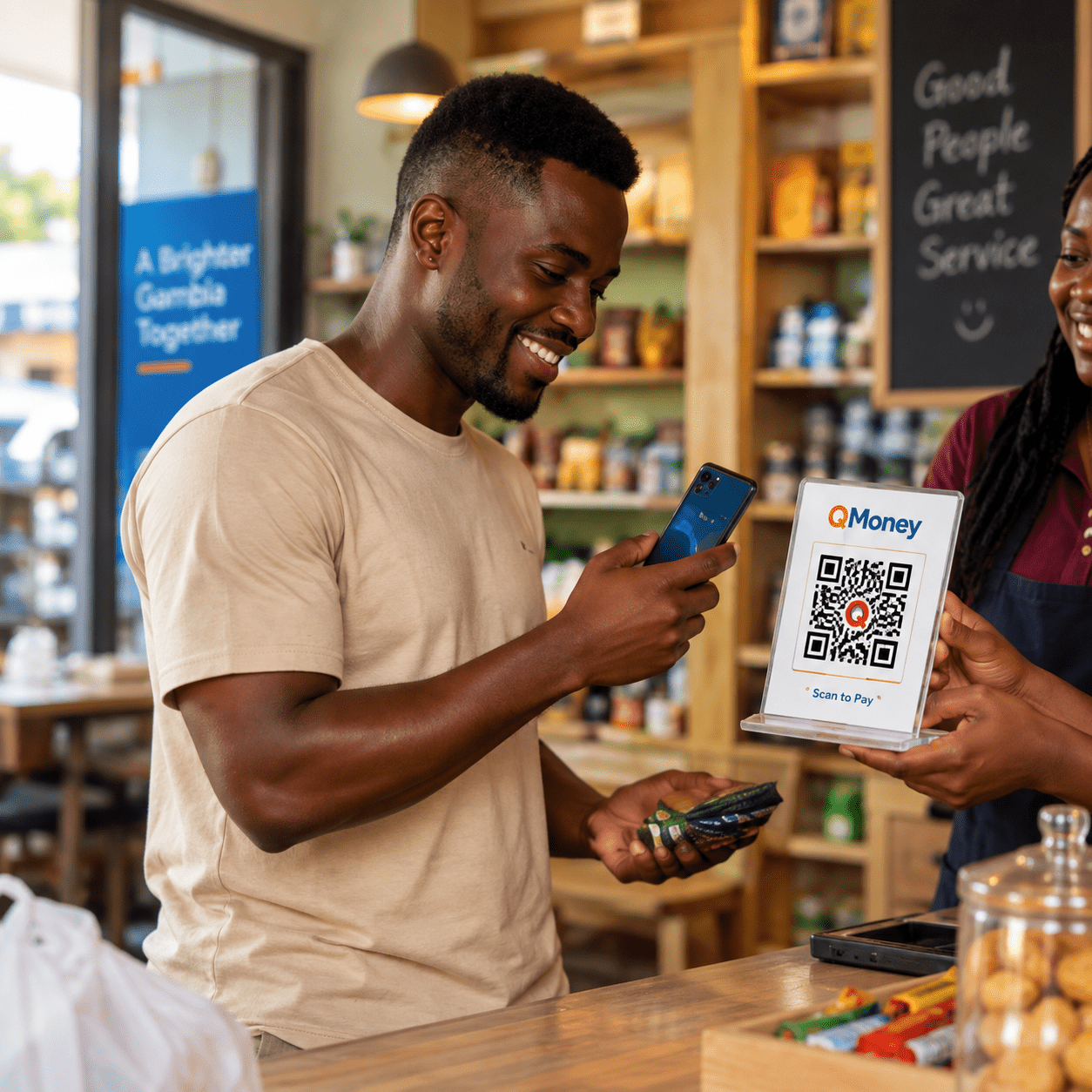 Pay for groceries with a quick scan.